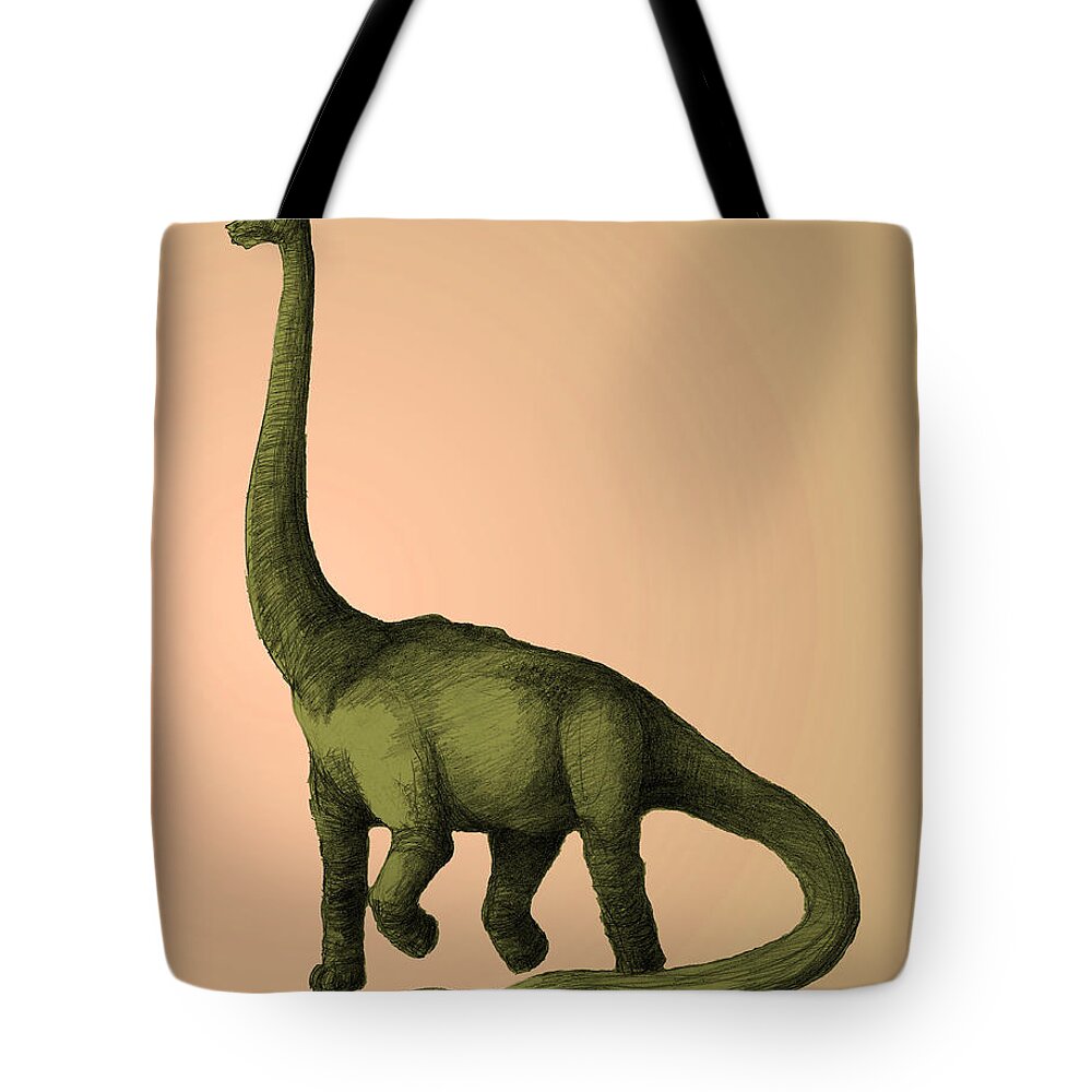 Animal Tote Bag featuring the photograph Brachiosaurus by Spencer Sutton