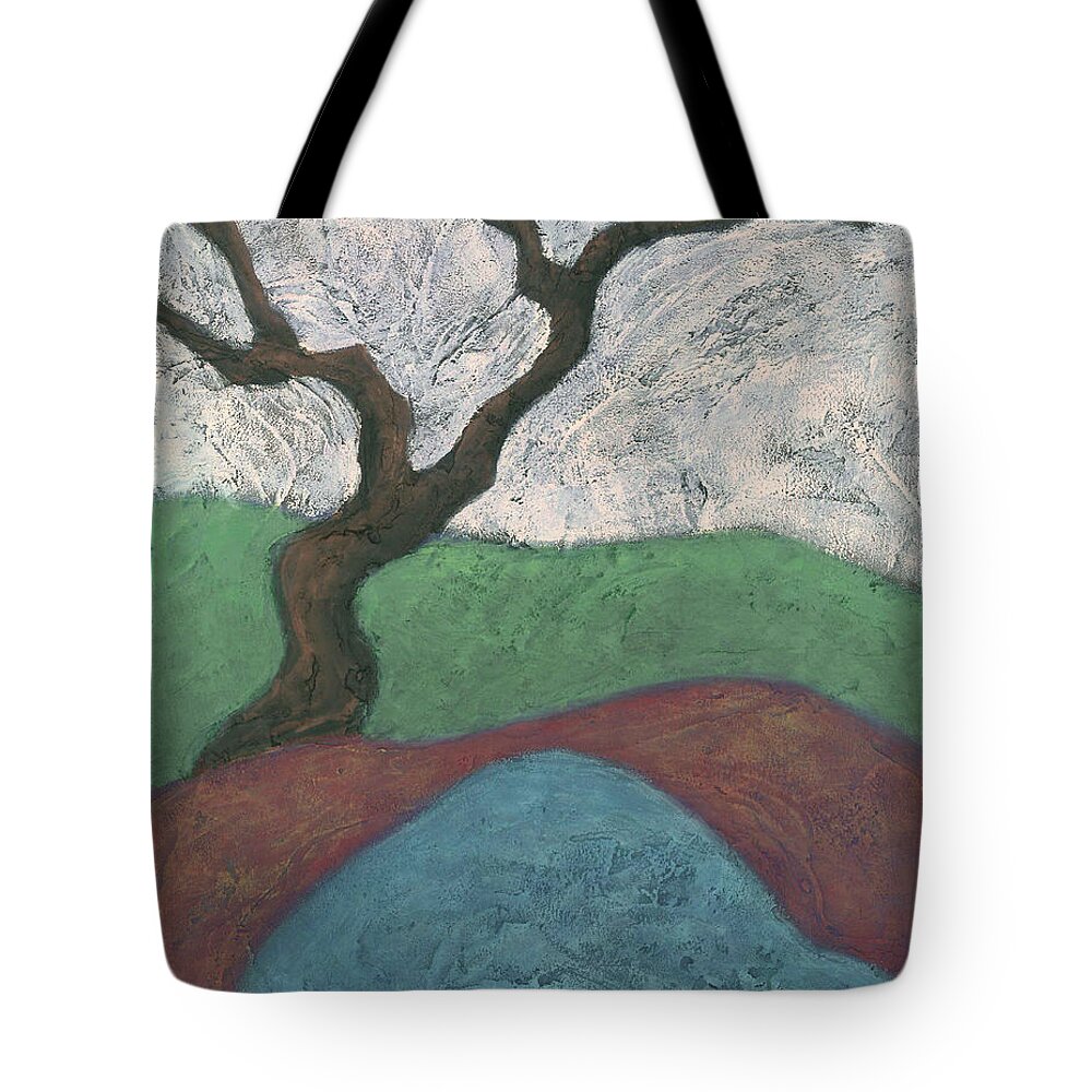 Japan Tote Bag featuring the painting Branches and Water by Carrie MaKenna