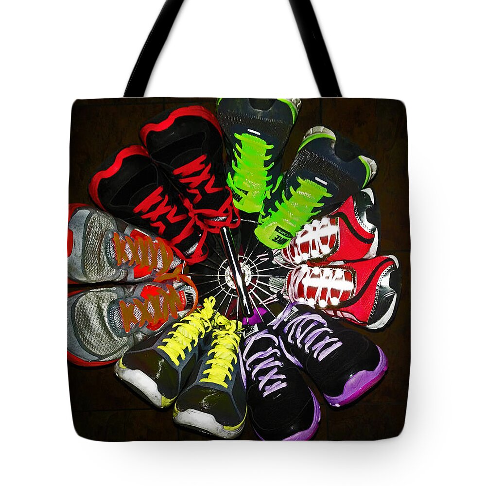 Colors Tote Bag featuring the photograph Brandon's Shoes by Rick Locke - Out of the Corner of My Eye