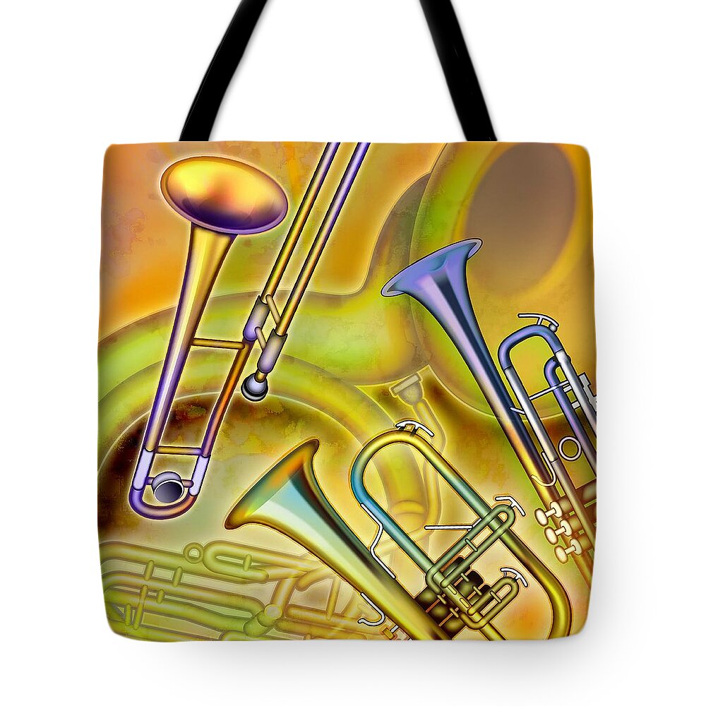 Brass Instruments Tote Bag featuring the photograph Brass Instruments by Design Pics Eye Traveller