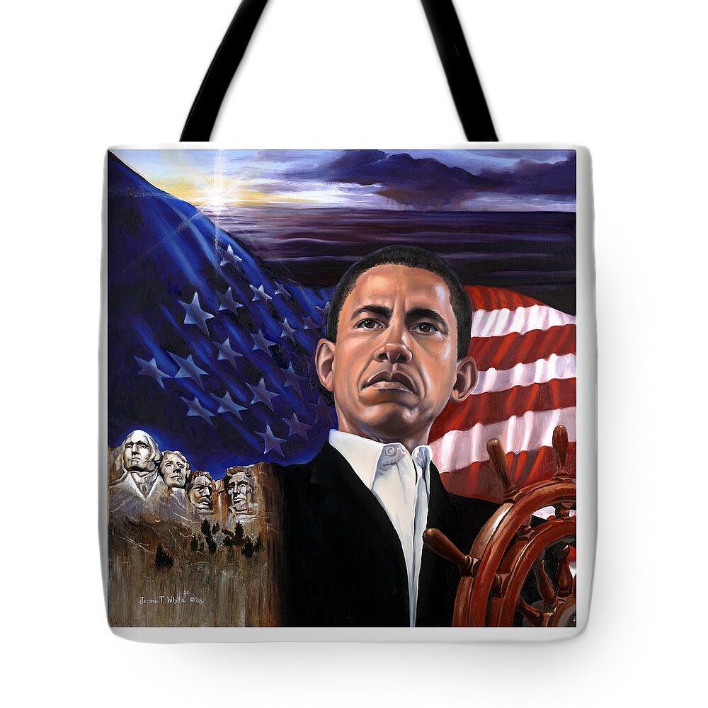 President Tote Bag featuring the painting Break of A New Horizon by Jerome White