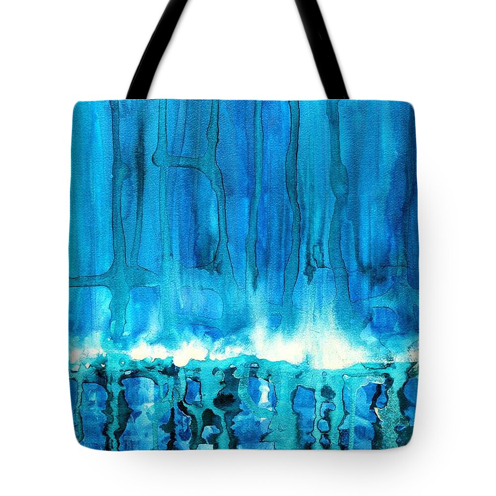 Point Reyes Tote Bag featuring the painting Breakers off Point Reyes original painting by Sol Luckman