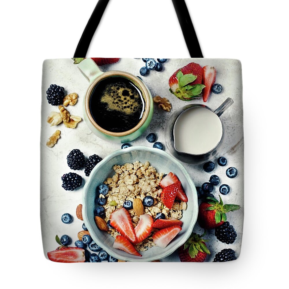 Breakfast Tote Bag featuring the photograph Breakfast by Claudia Totir