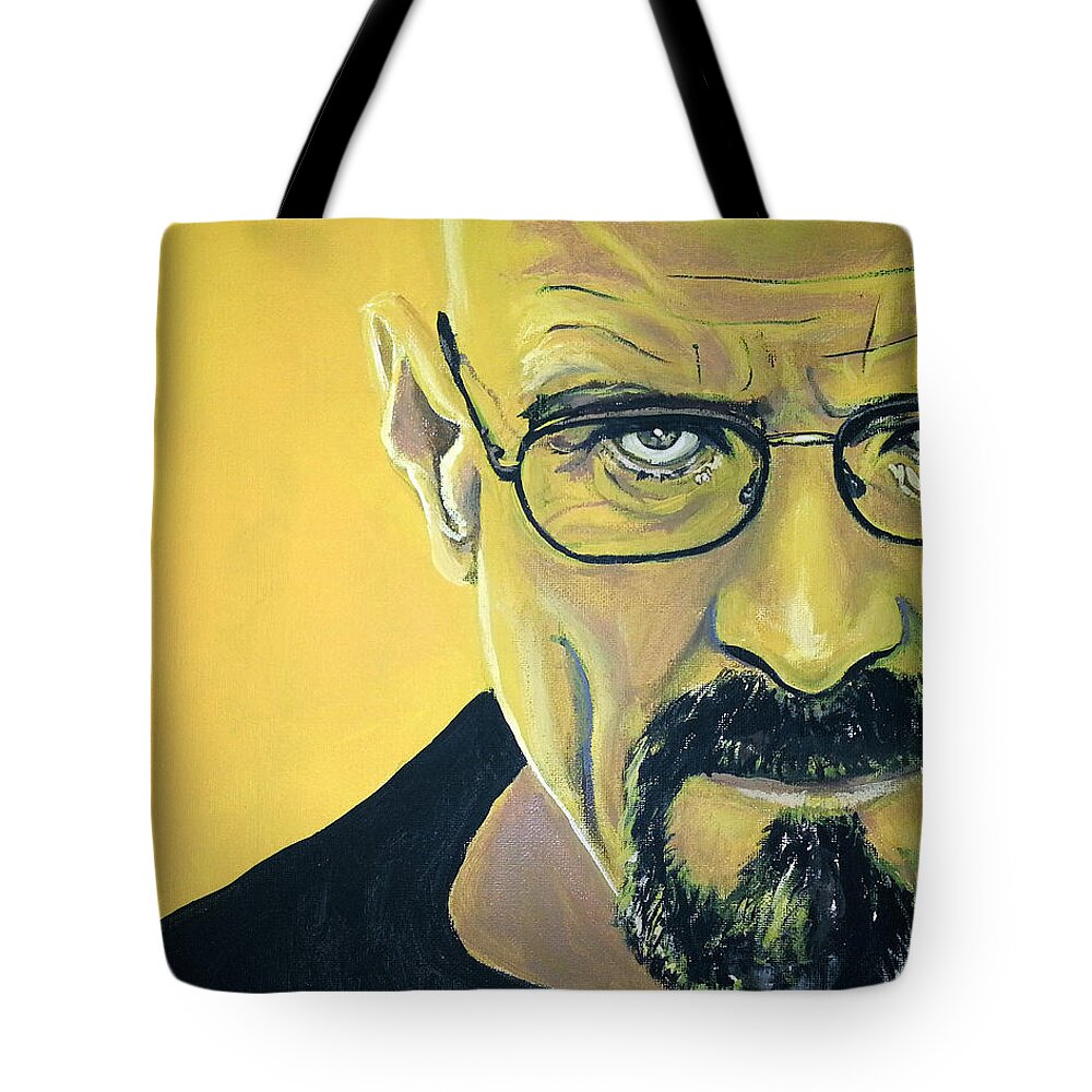 Brian Cranston Tote Bag featuring the painting Breaking Bad by Tom Carlton