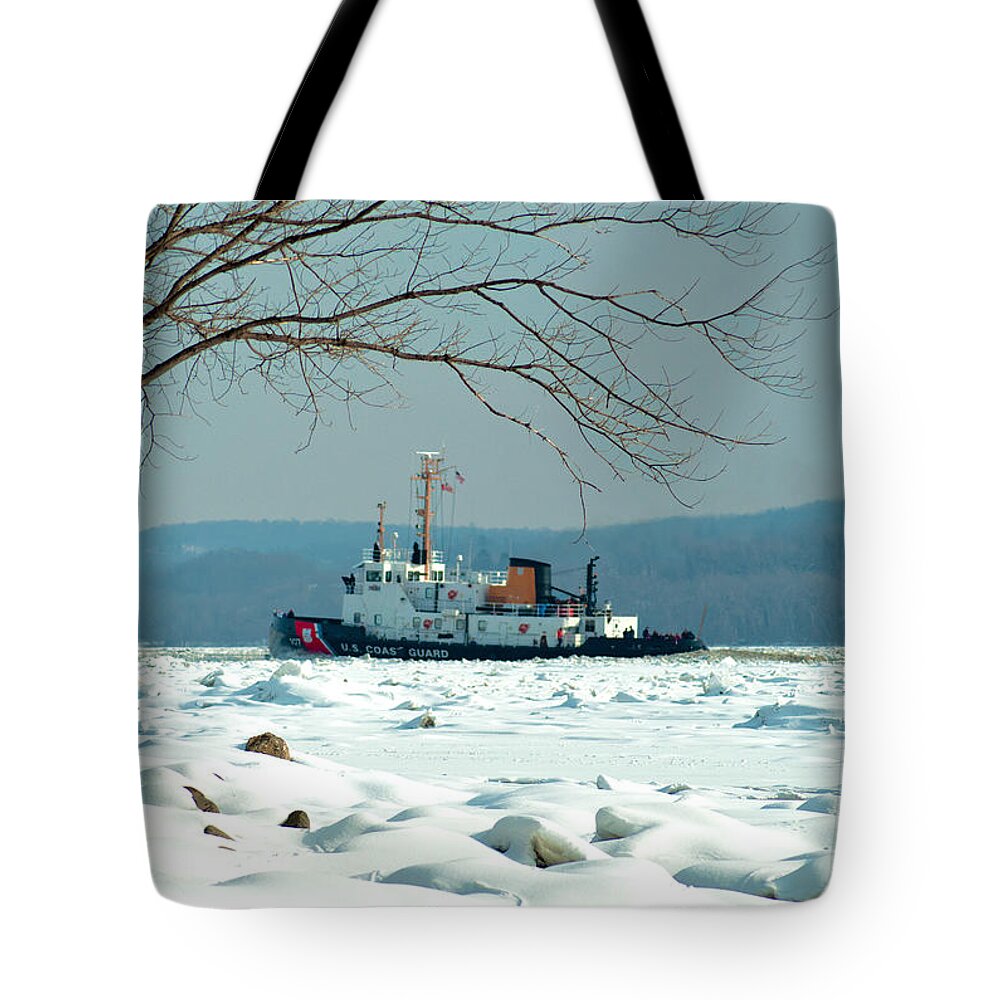 Coast Guard Tote Bag featuring the photograph Breaking Ice by Nancy De Flon
