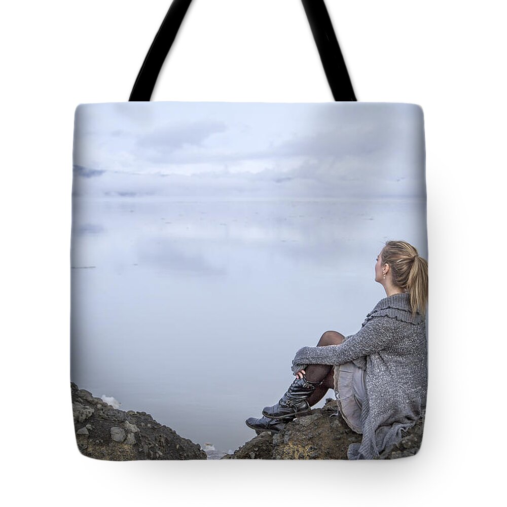 Girl Tote Bag featuring the photograph Breathe by Evelina Kremsdorf