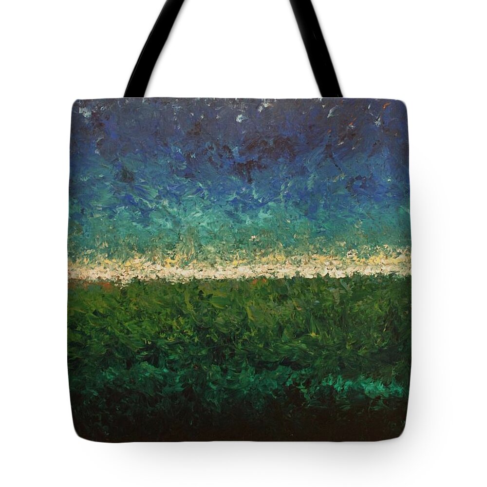 Abstract Tote Bag featuring the painting Breathe by Todd Hoover