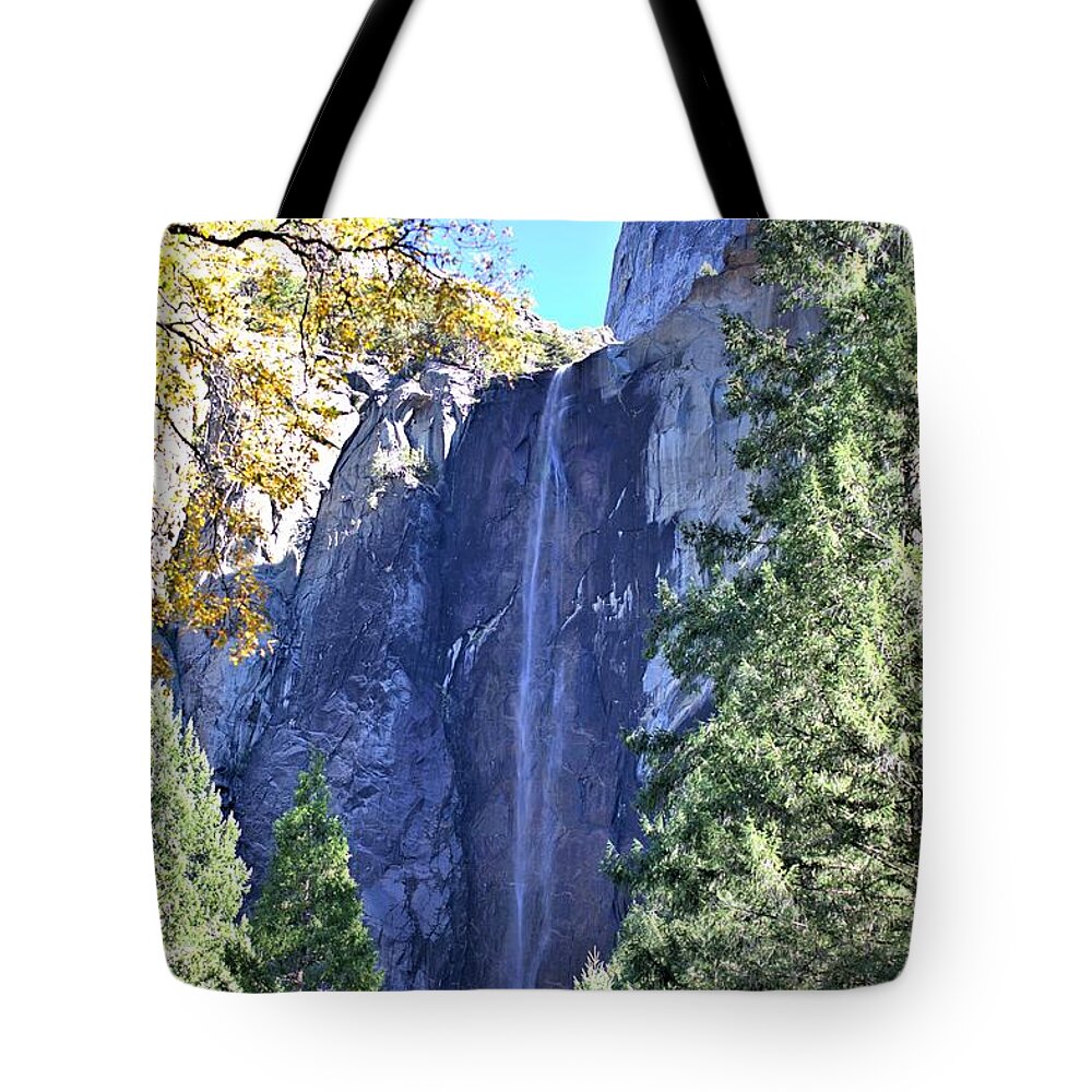 7182 Tote Bag featuring the photograph Bridalveil in Yosemite by Gordon Elwell