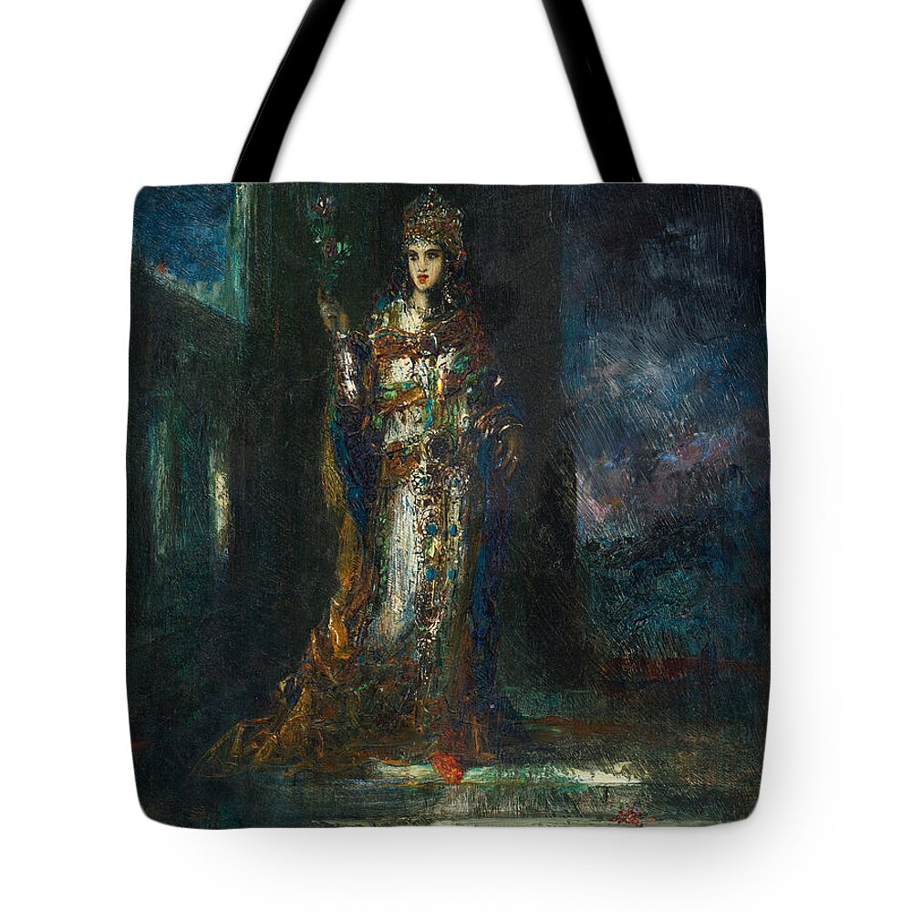 Gustave Moreau Tote Bag featuring the painting Bride of the Night also known as the Song of Songs by Gustave Moreau