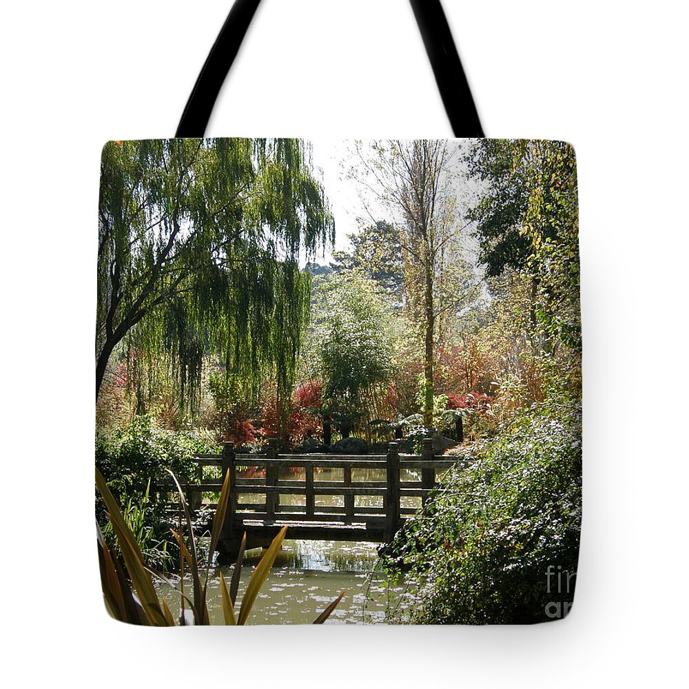 Bridge Tote Bag featuring the photograph Bridge at Red Cow Farm by Bev Conover