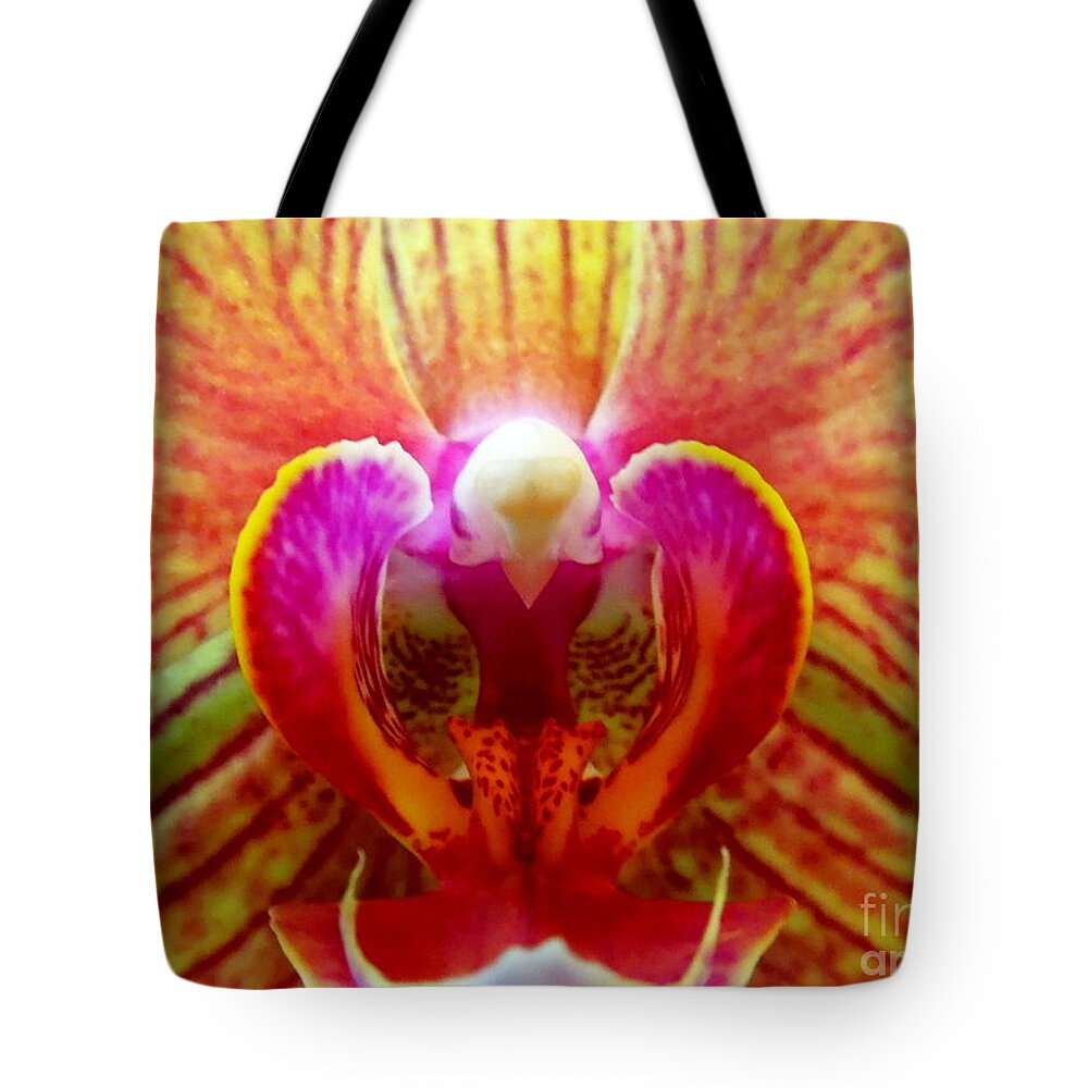  Tote Bag featuring the photograph Bright Beautiful Orchid by Renee Trenholm