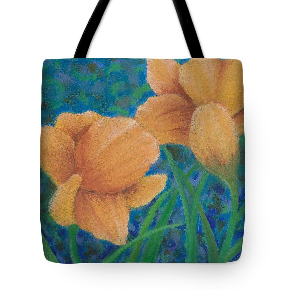 Lilies Tote Bag featuring the pastel Bright Lightness by Anne Katzeff
