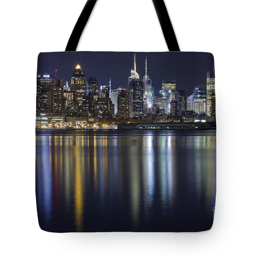 New York City Skyline Tote Bag featuring the photograph Bright Lights Big City by Marco Crupi