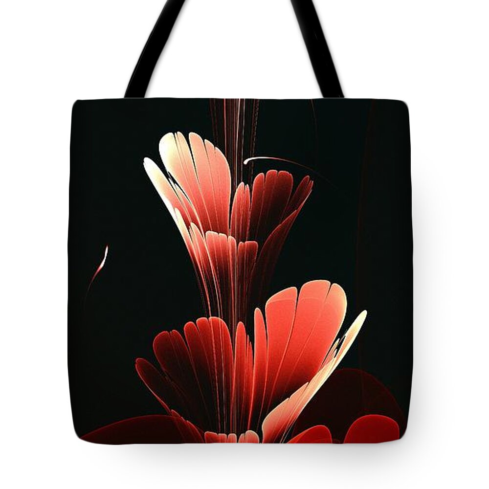 Plant Tote Bag featuring the digital art Bright Red by Anastasiya Malakhova