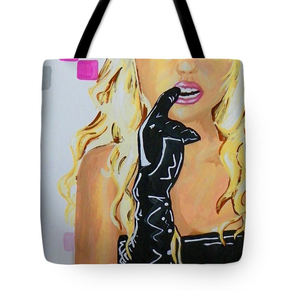 Britney Spears Tote Bag featuring the painting Britney by Marisela Mungia