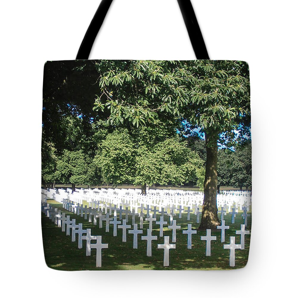 Brittany Tote Bag featuring the photograph Brittany American Cemetery - France by Dany Lison