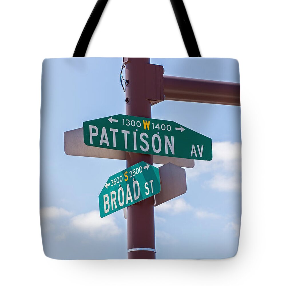 Broad Tote Bag featuring the photograph Broad and Pattison Where Philly Sports Happen by Photographic Arts And Design Studio