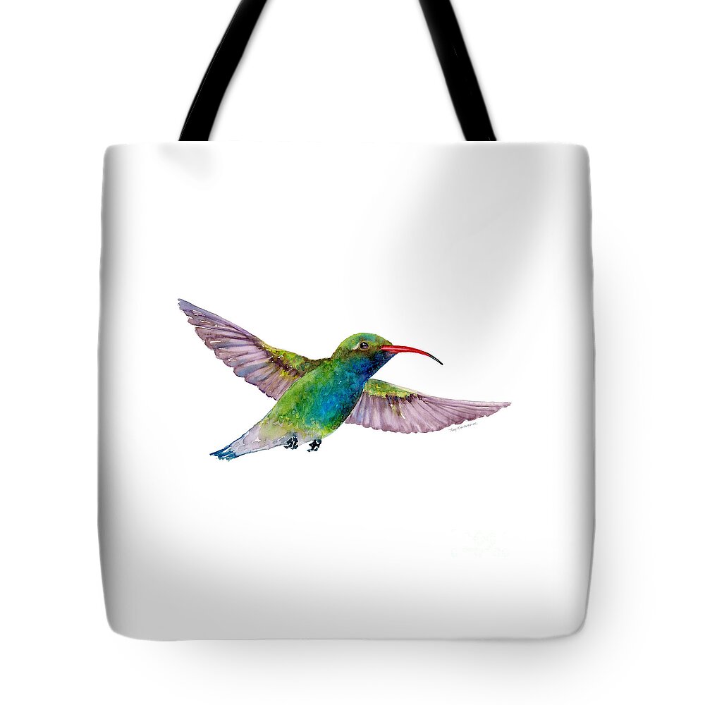 Bird Tote Bag featuring the painting Broad Billed Hummingbird by Amy Kirkpatrick