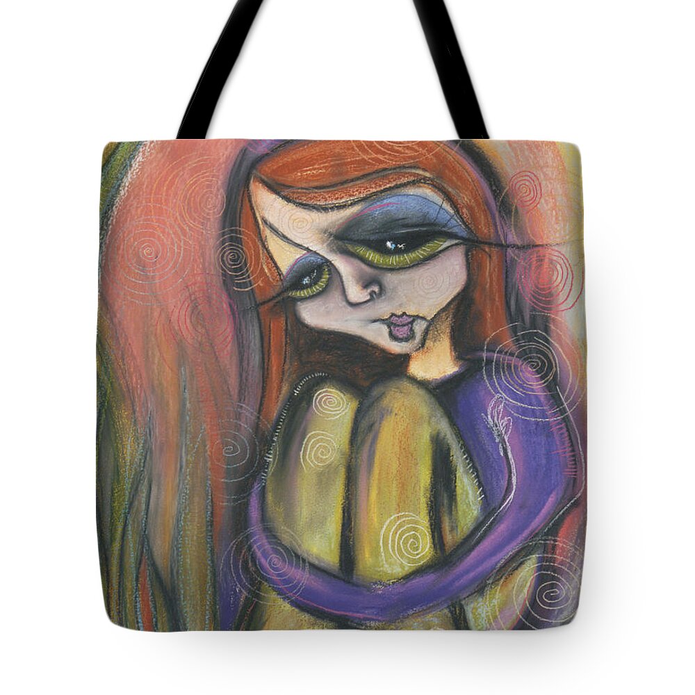 Self Portrait Tote Bag featuring the pastel Broken Spirit by Tanielle Childers