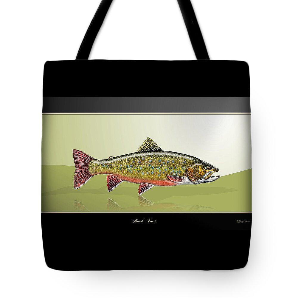 'fishing Corner' Collection By Serge Averbukh Tote Bag featuring the digital art Brook Trout by Serge Averbukh