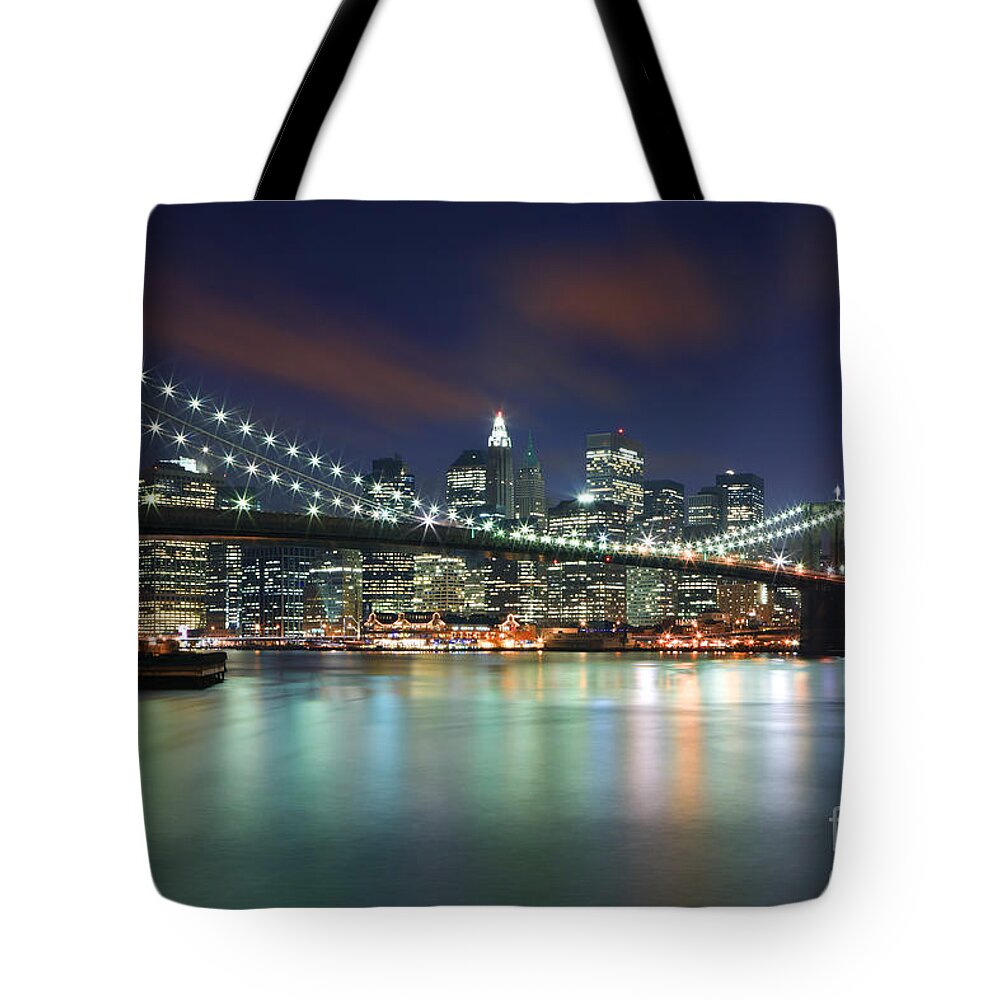 America Tote Bag featuring the photograph Brooklyn Bridge by Henk Meijer Photography