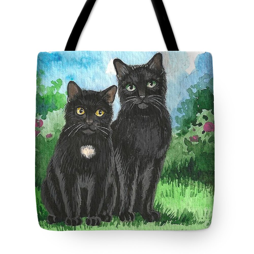 Print Tote Bag featuring the painting Brothers by Margaryta Yermolayeva