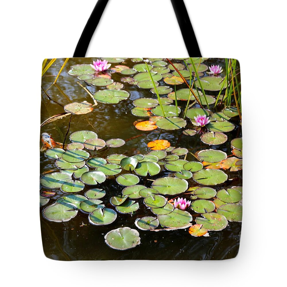 Bruges Tote Bag featuring the photograph Bruges Lily Pond by Carol Groenen