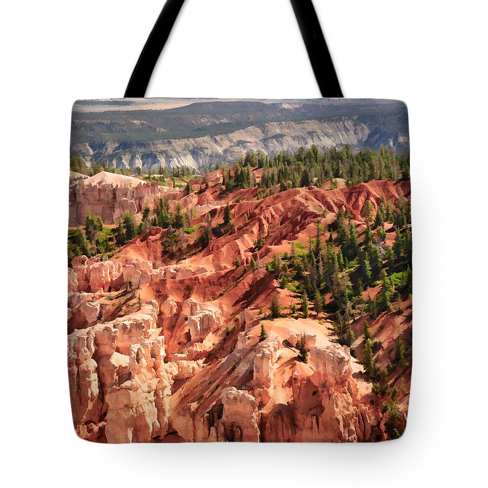 Bryce Canyon Tote Bag featuring the photograph Bryce Canyon and Beyond by Ginger Wakem