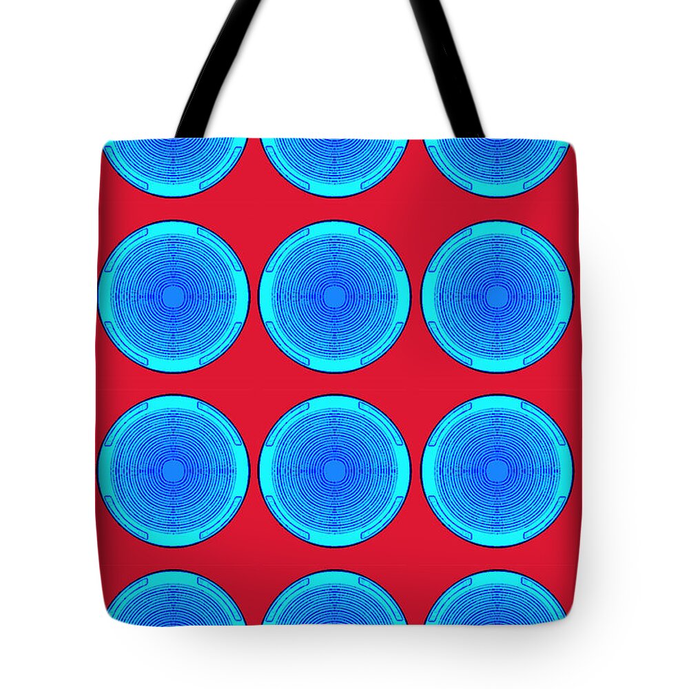 Circles Tote Bag featuring the painting Bubbles Minty Blue Poster by Robert R Splashy Art Abstract Paintings