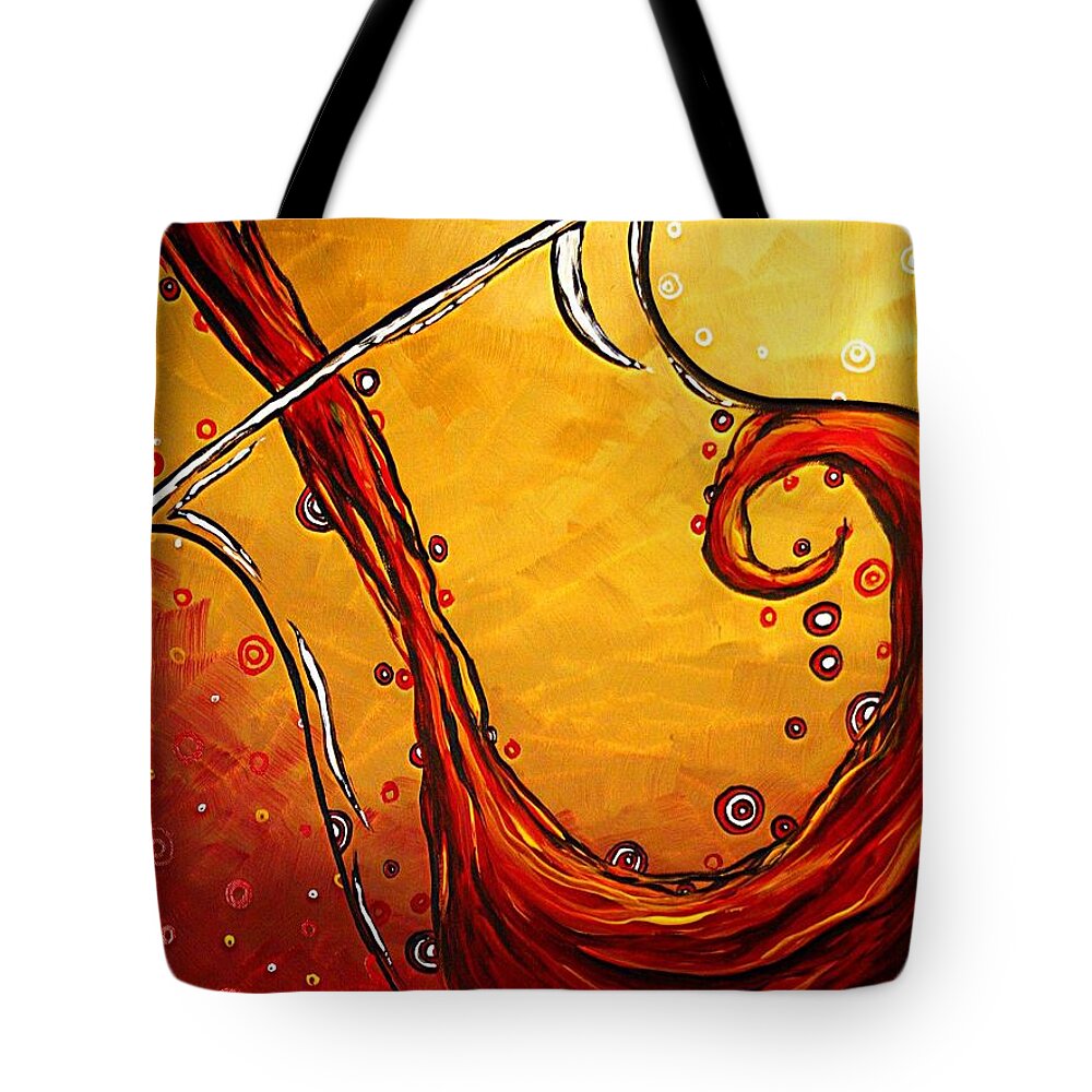 Abstract Tote Bag featuring the painting BUBBLING JOY Original MADART Painting by Megan Duncanson