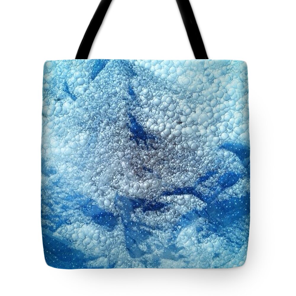 Mybest_edit Tote Bag featuring the photograph Bubbly Winter Freeze Created By Editing by Anna Porter