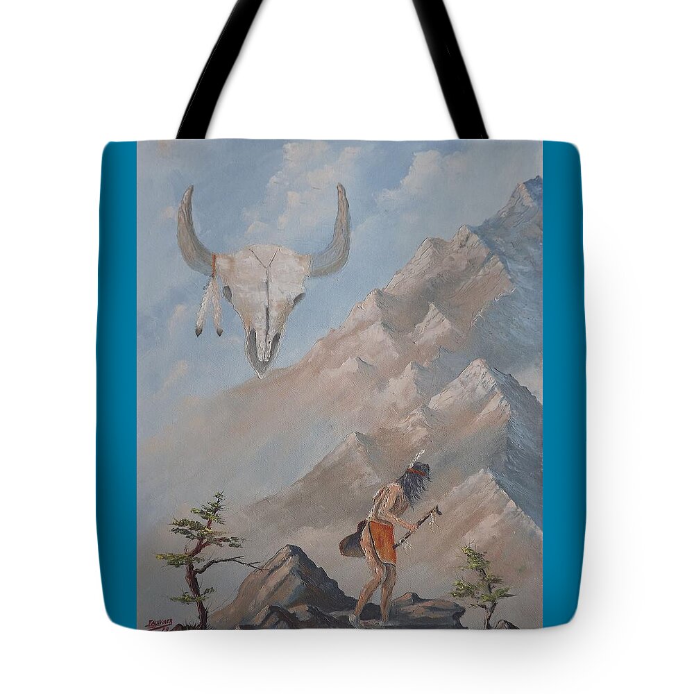 Native American Tote Bag featuring the painting Buffalo Dancer by Richard Faulkner