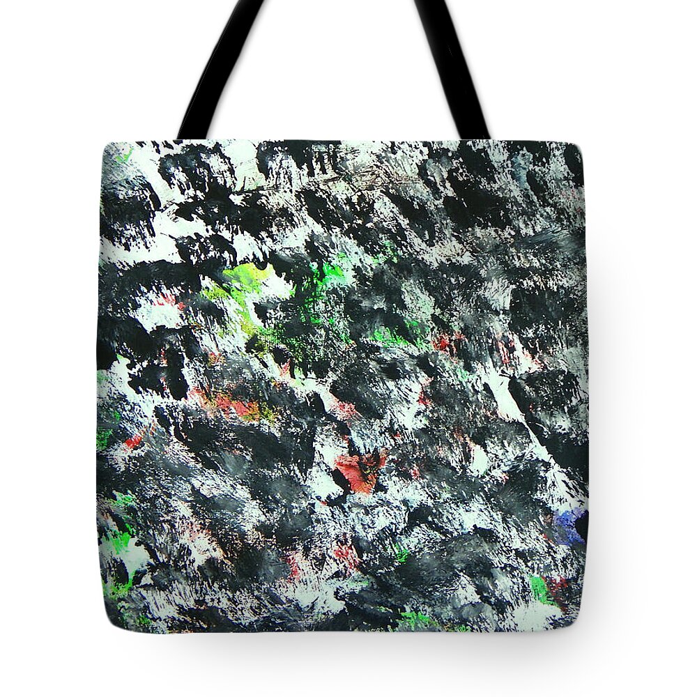 Abstract Tote Bag featuring the painting Buffalo Stampede by Judith Redman