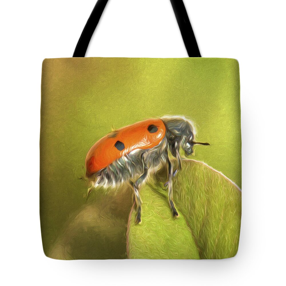 Bug Tote Bag featuring the digital art Bug On Leave by Perry Van Munster