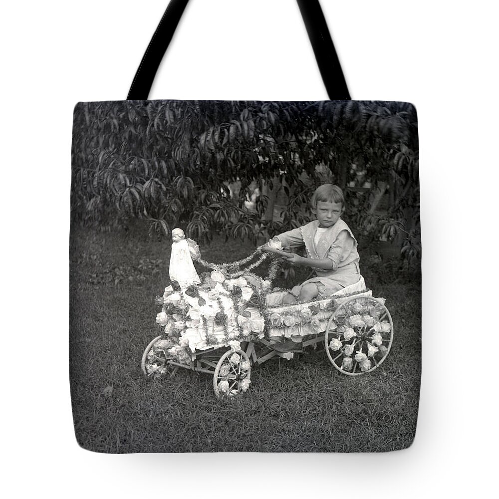Vintage Photographs Tote Bag featuring the photograph Buggy Boy by William Haggart