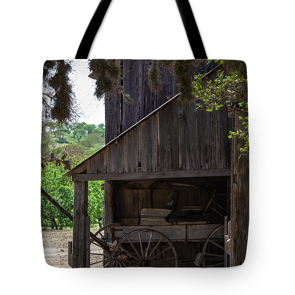 Barn Tote Bag featuring the photograph Buggy in the Barn by Ed Gleichman