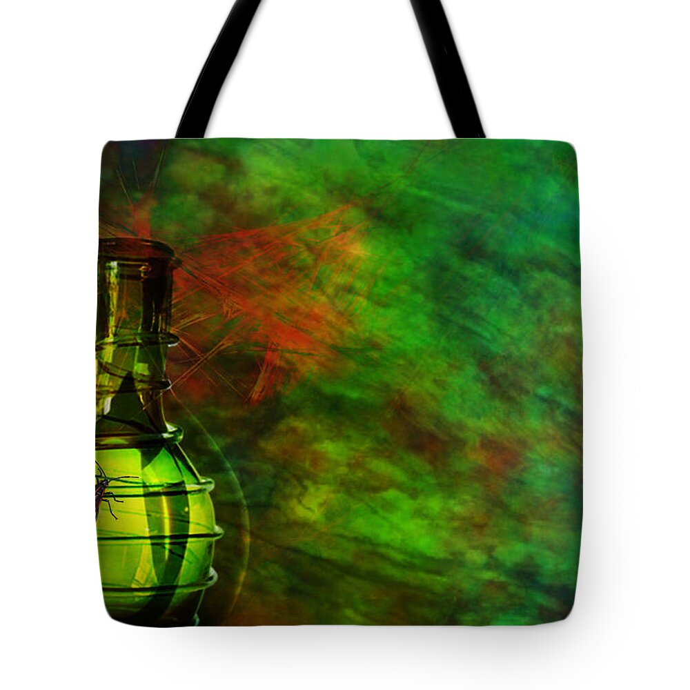 Modern Vase Art Tote Bag featuring the mixed media Bugs by Ally White