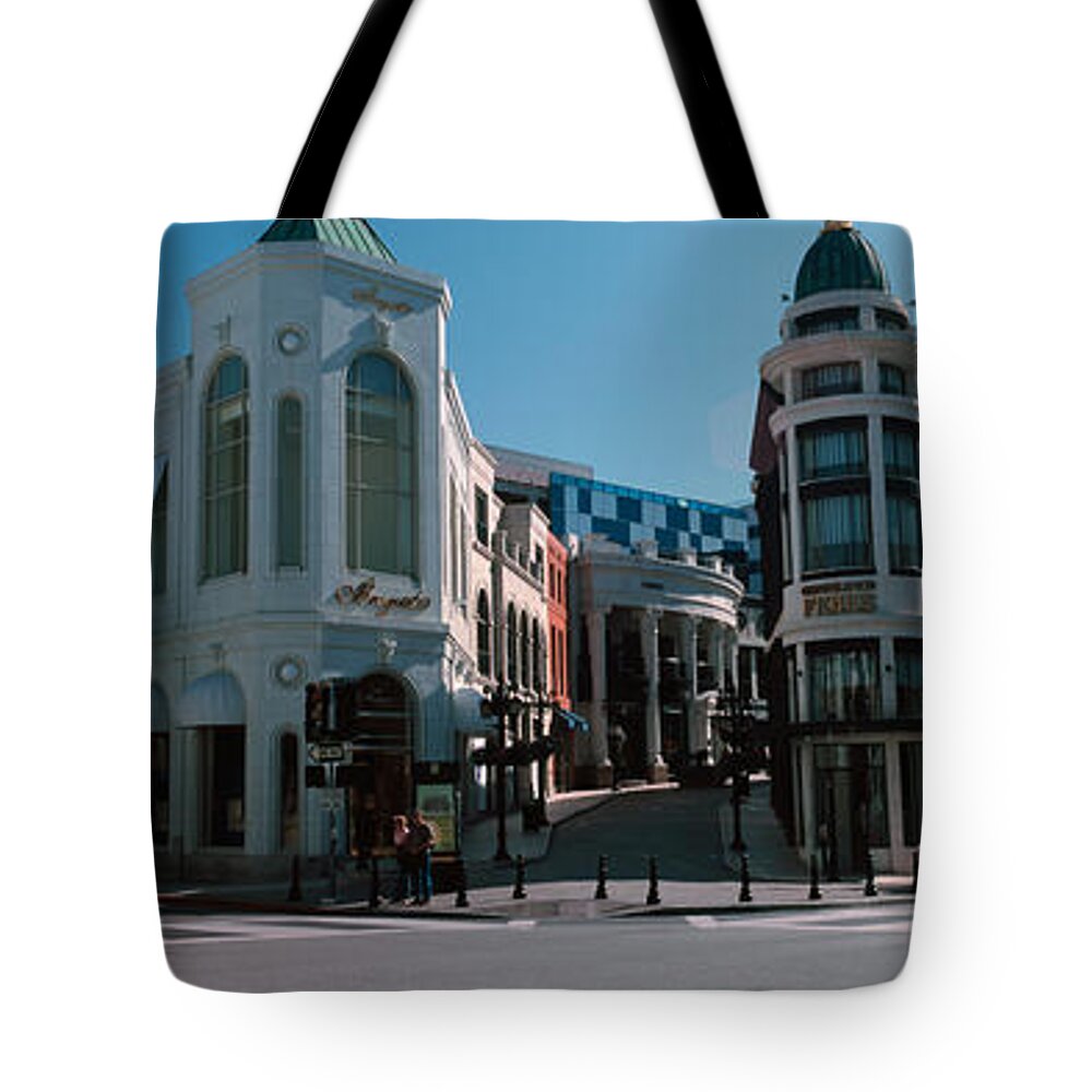 Buildings Along The Road, Rodeo Drive Tote Bag by Panoramic Images - Pixels