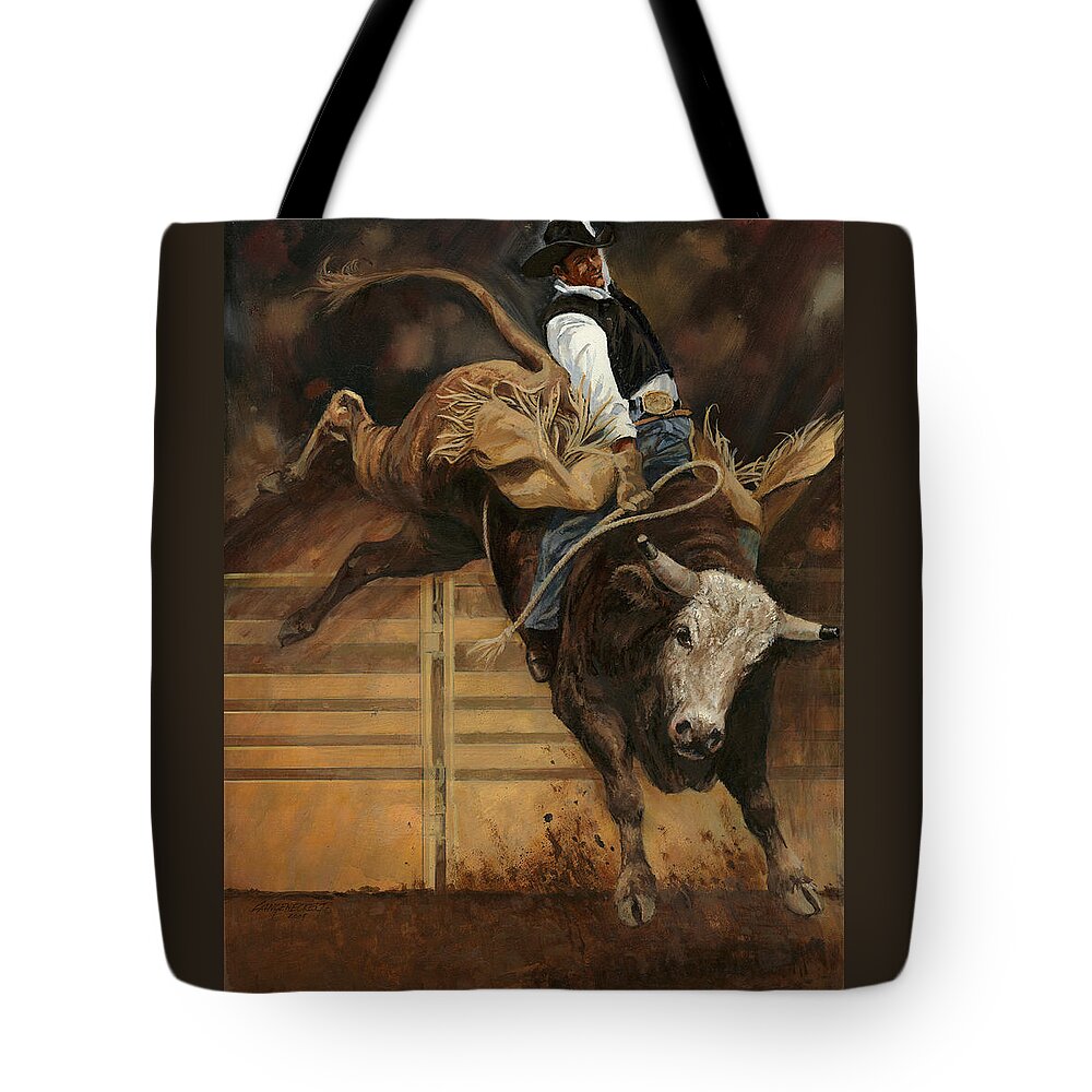 Bull Riding Tote Bags