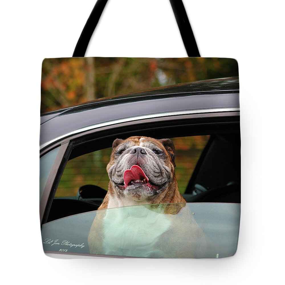 English Bulldog Tote Bag featuring the photograph Bulldog Bliss by Jeanette C Landstrom