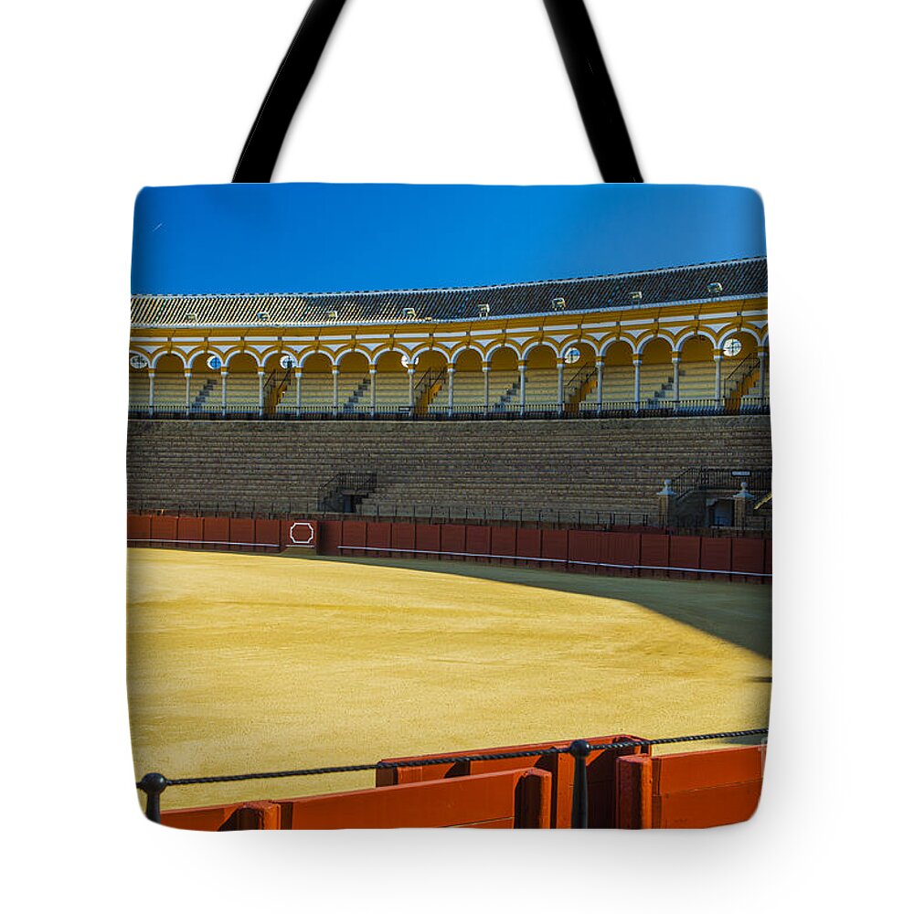 Andalucia Tote Bag featuring the photograph Bullfighting arena by Patricia Hofmeester