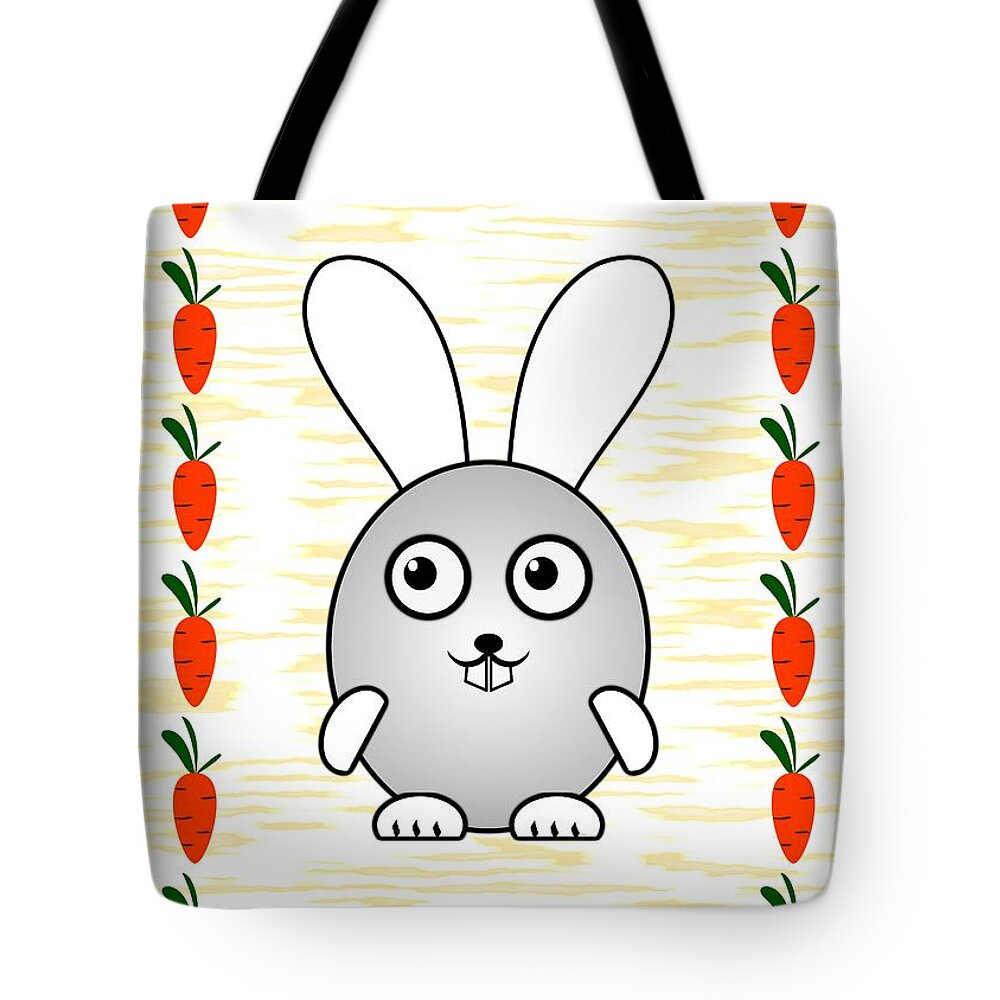 Bunny Tote Bag featuring the digital art Bunny - Animals - Art for Kids by Anastasiya Malakhova