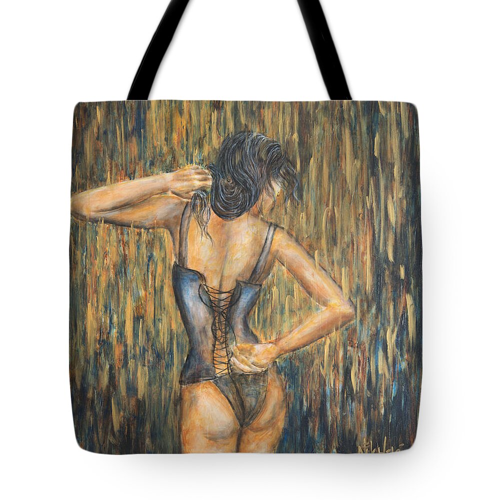 Sexy Tote Bag featuring the painting Burlesque II by Nik Helbig