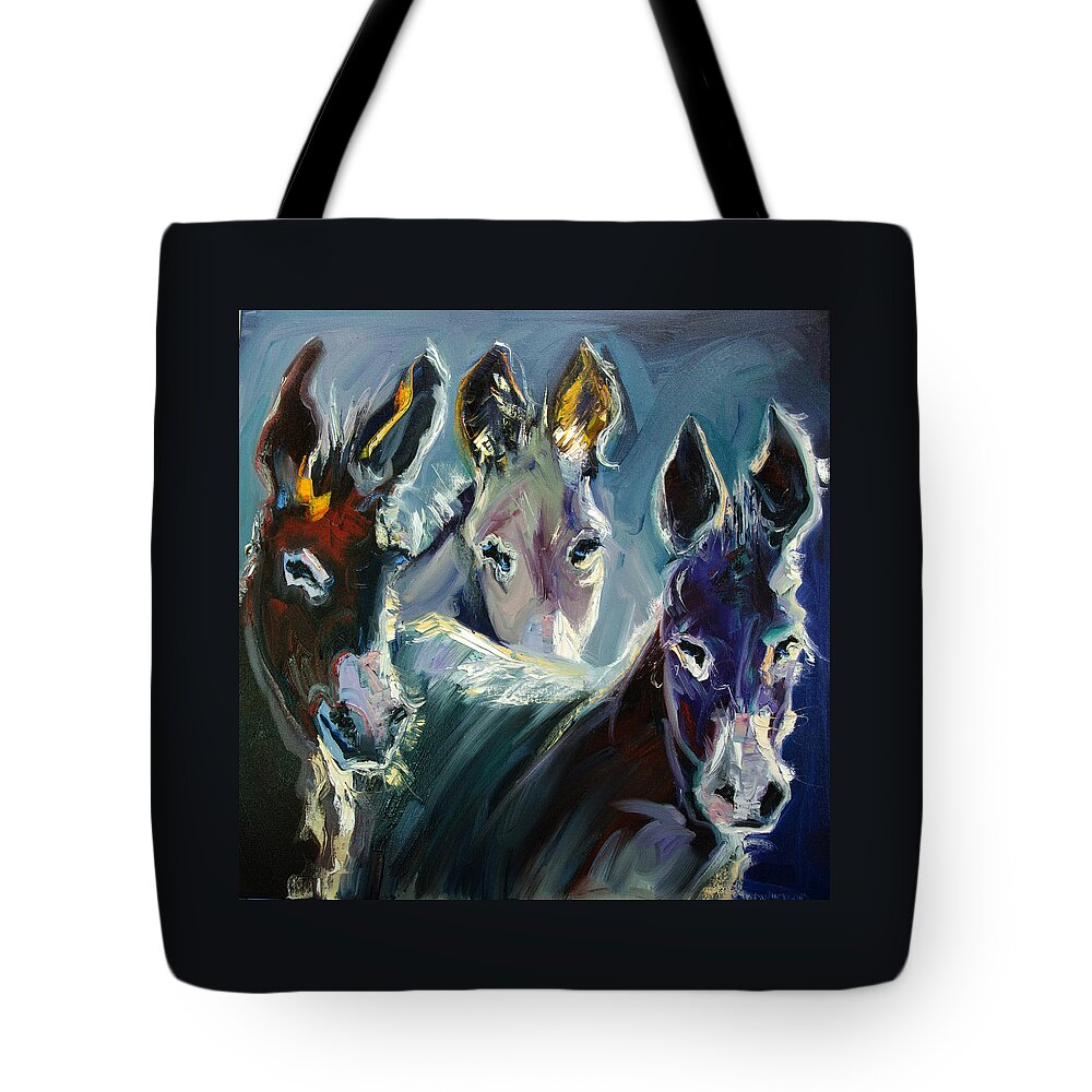 Burro Tote Bag featuring the painting Burro Three by Diane Whitehead