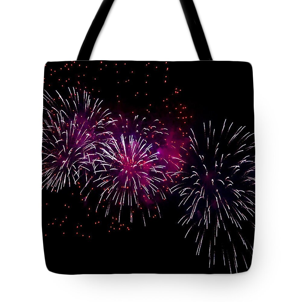 Fireworks Tote Bag featuring the photograph Bursting in Air by Kent Nancollas