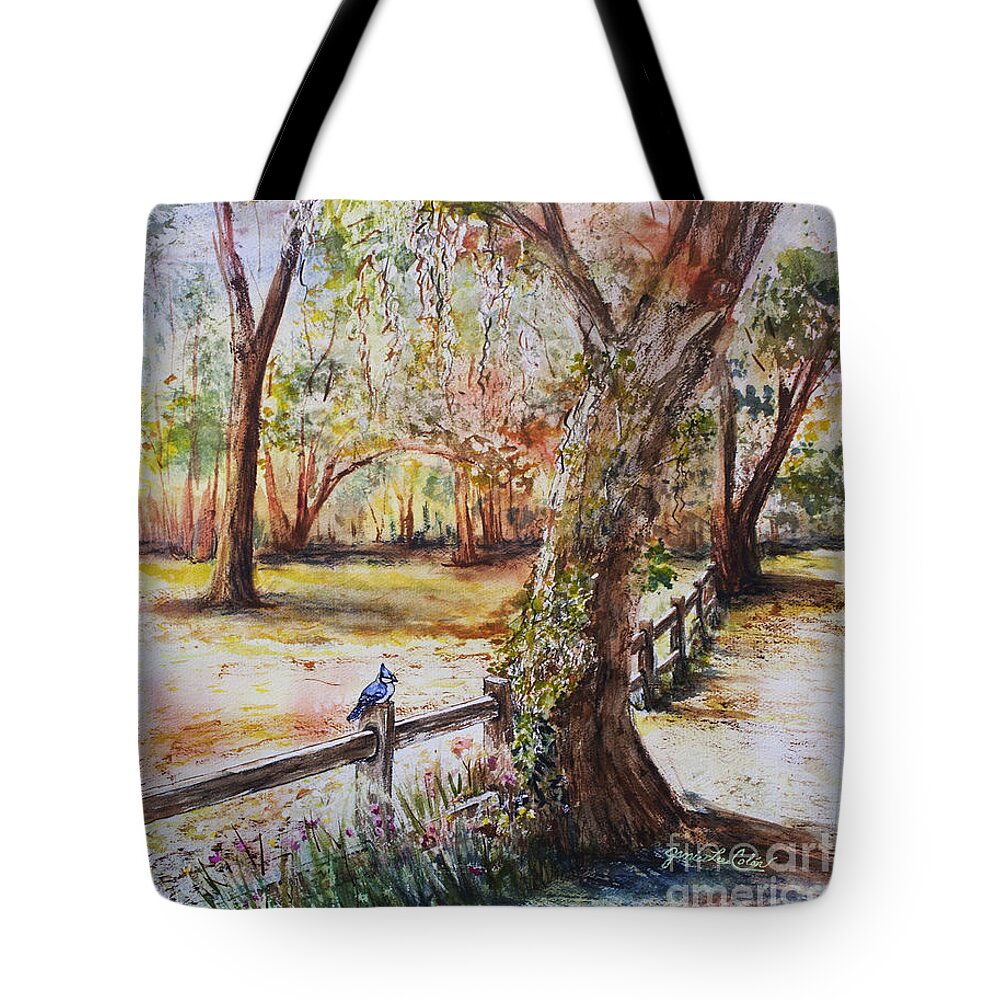 Watercolor Tote Bag featuring the painting Bushnell Morning by Janis Lee Colon
