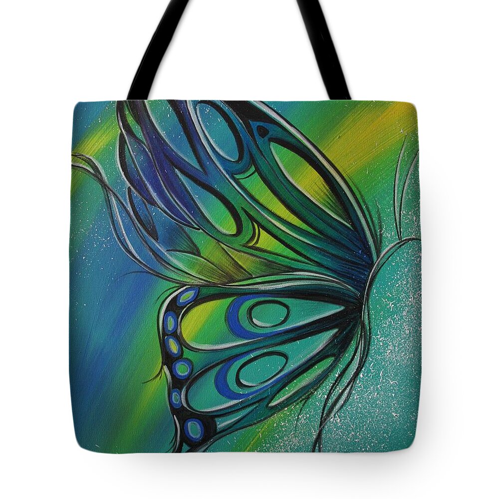 Reina Tote Bag featuring the painting Butterfly 1 by Reina Cottier
