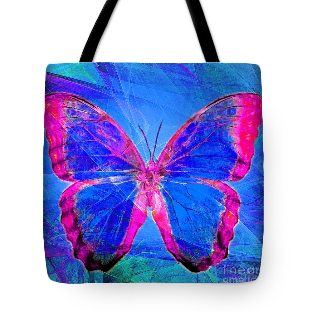 Butterfly Tote Bag featuring the photograph Butterfly DSC2969p32 square by Wingsdomain Art and Photography