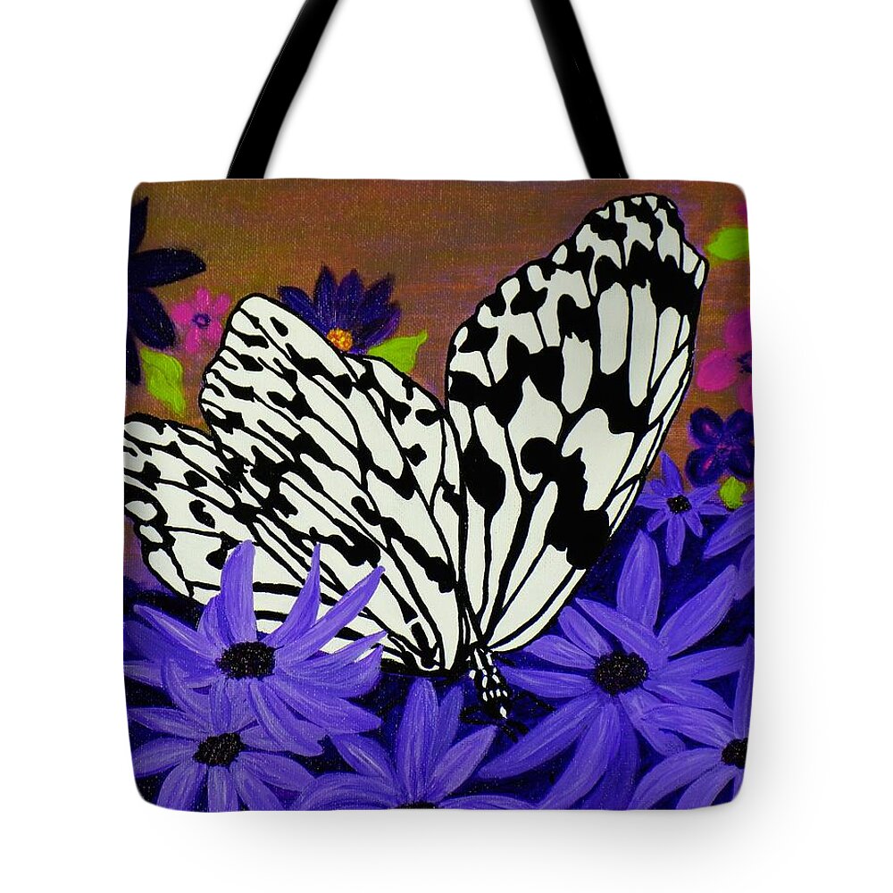 Rice Paper Butterfly Tote Bag featuring the painting Butterfly Heaven by Celeste Manning