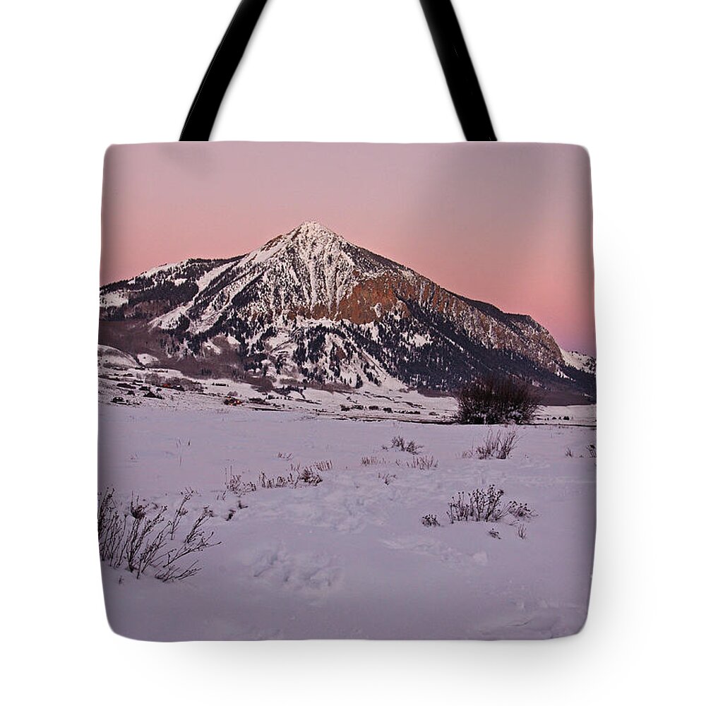 Crested Butte Tote Bag featuring the photograph Butte's Winter Glow by Kelly Black